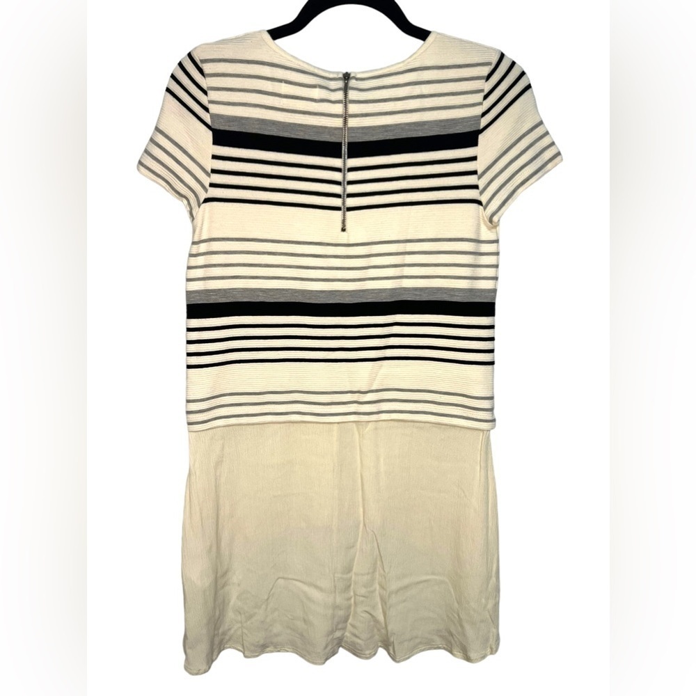 Anthropologie Deletta Striped Tunic High Low Hem Cream Black Grey Size‎ XS-M - Picture 5 of 5
